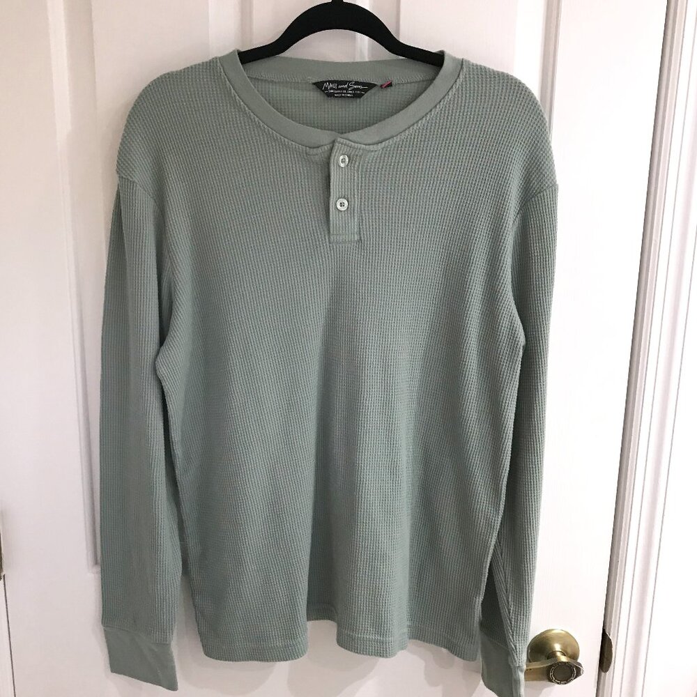 Maui and Sons Green Waffle Knit Shirt L